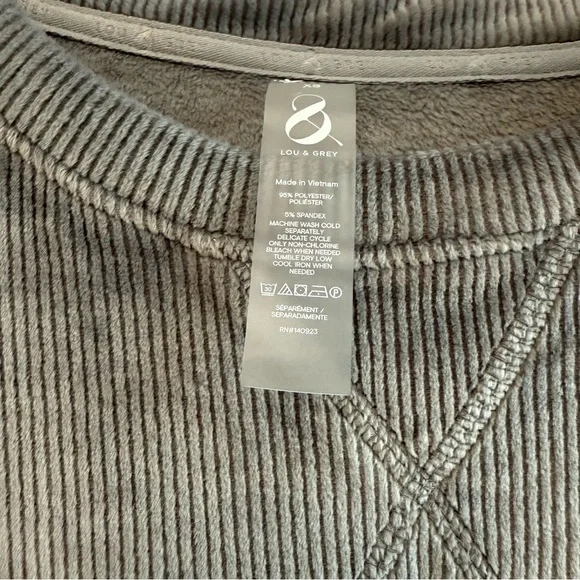 Lou & Grey Ribbed Dark Gray Sweater Top Size XS - Picture 8 of 8